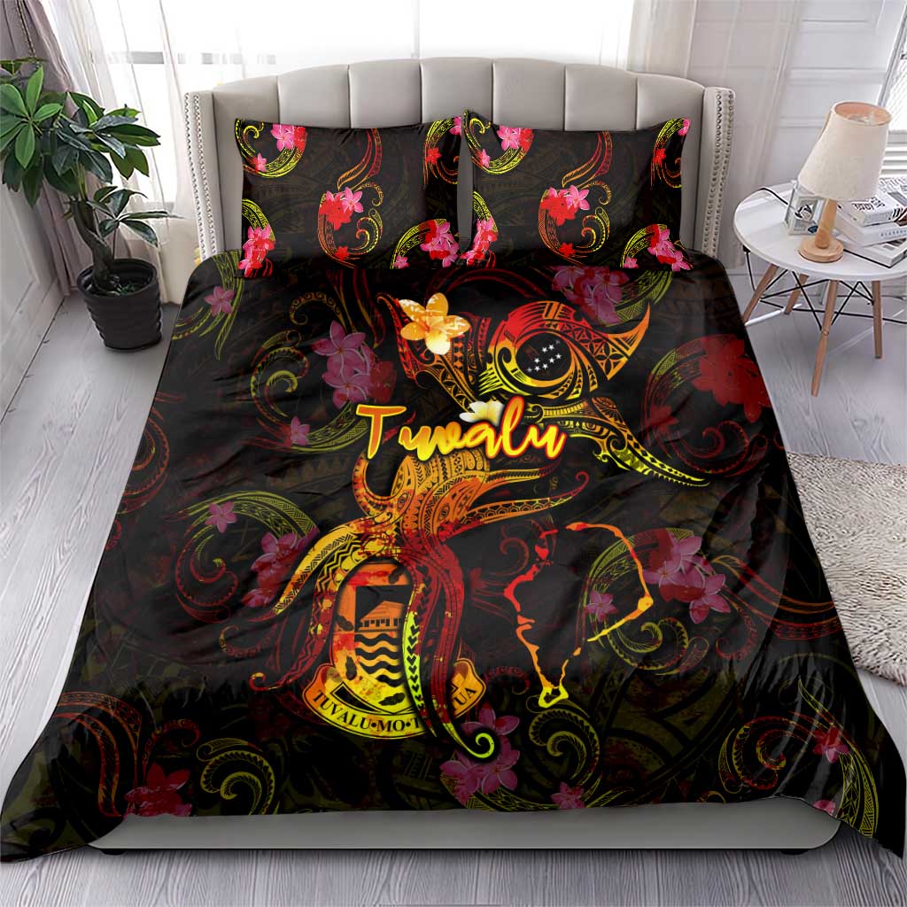 Tuvalu Bedding Set Octopus Plumeria Polynesian Tattoo DT02 - Polynesian Pride