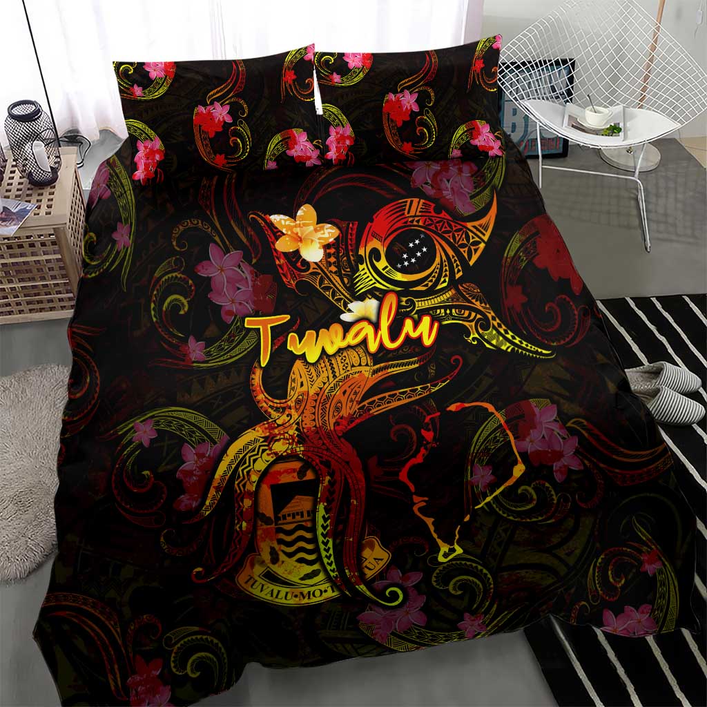 Tuvalu Bedding Set Octopus Plumeria Polynesian Tattoo DT02 - Polynesian Pride
