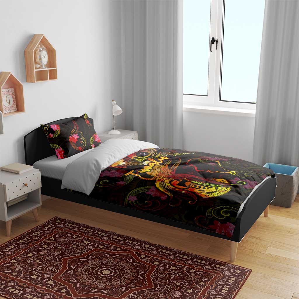 Tuvalu Bedding Set Octopus Plumeria Polynesian Tattoo DT02 - Polynesian Pride