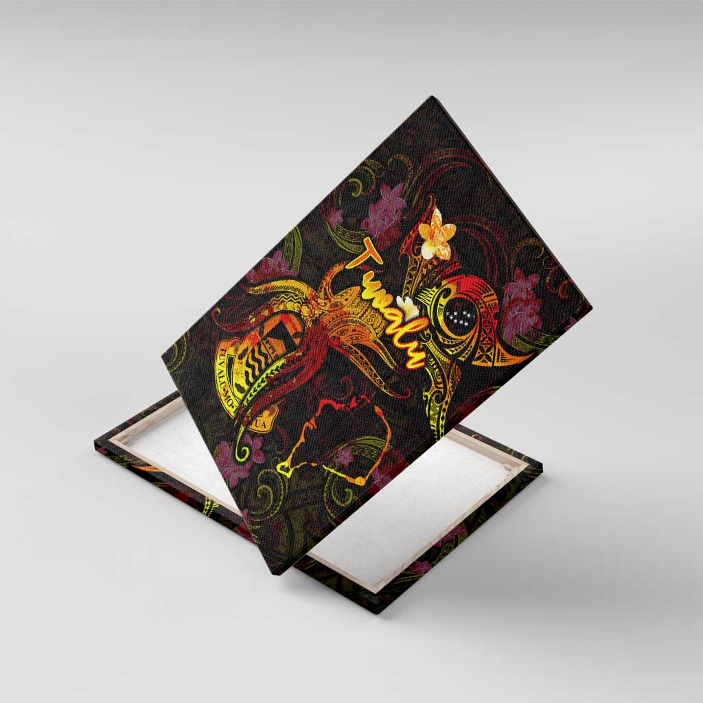 Tuvalu Canvas Wall Art Octopus Plumeria Polynesian Tattoo