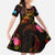 Tuvalu Family Matching Off Shoulder Maxi Dress and Hawaiian Shirt Octopus Plumeria Polynesian Tattoo