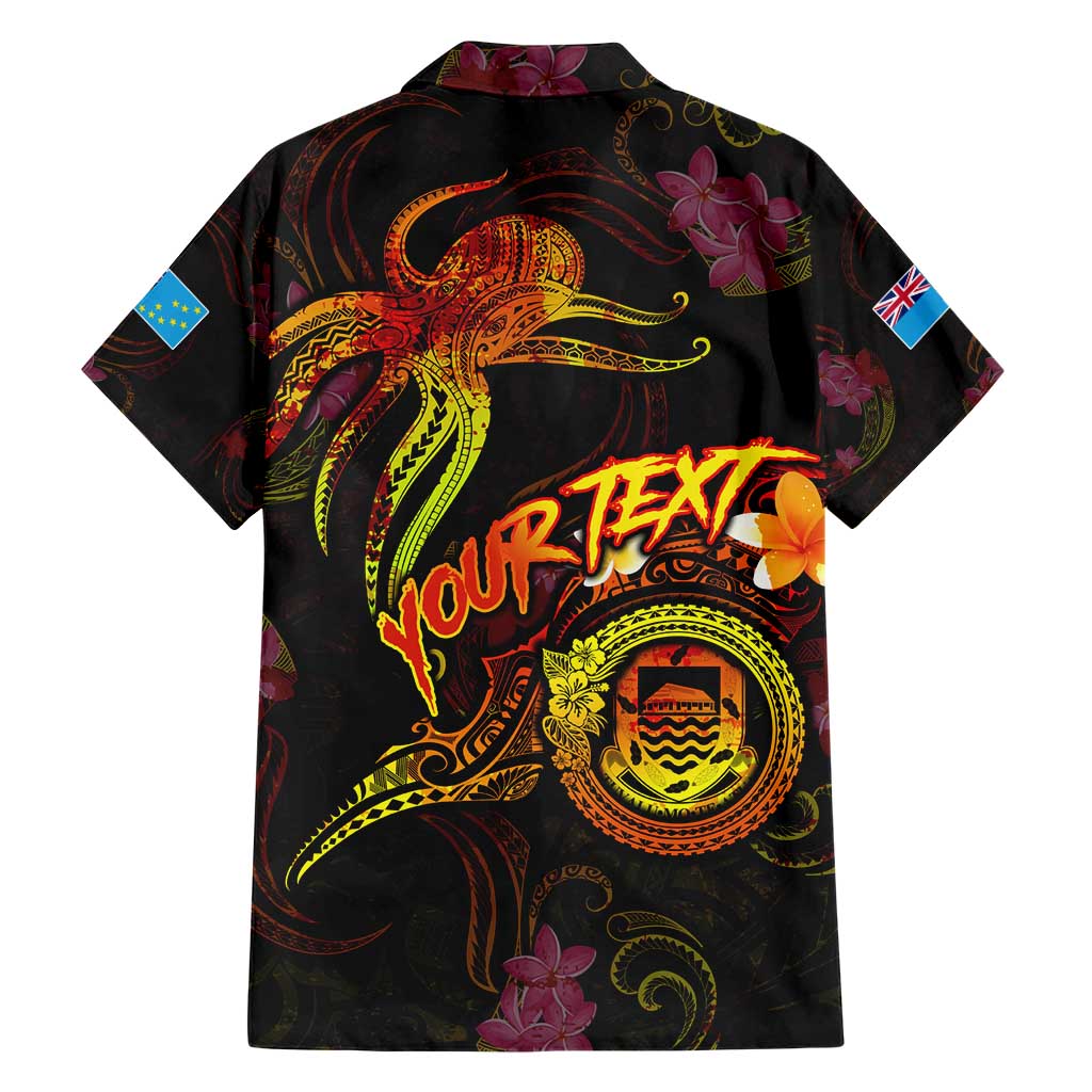 Tuvalu Hawaiian Shirt Octopus Plumeria Polynesian Tattoo