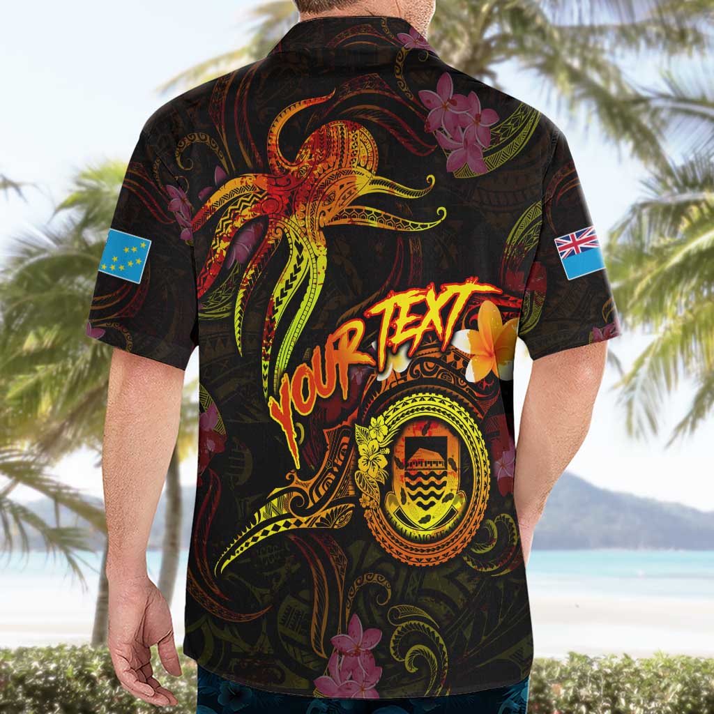 Tuvalu Hawaiian Shirt Octopus Plumeria Polynesian Tattoo