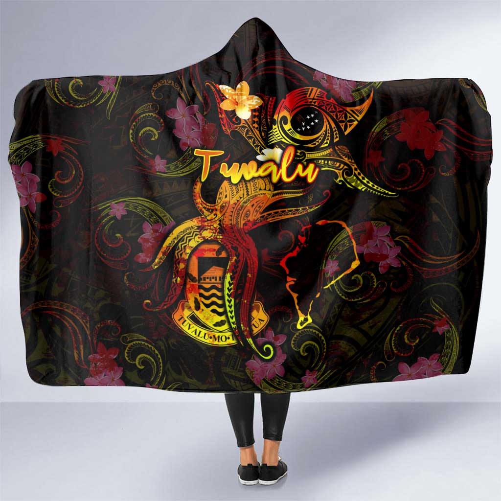 Tuvalu Hooded Blanket Octopus Plumeria Polynesian Tattoo