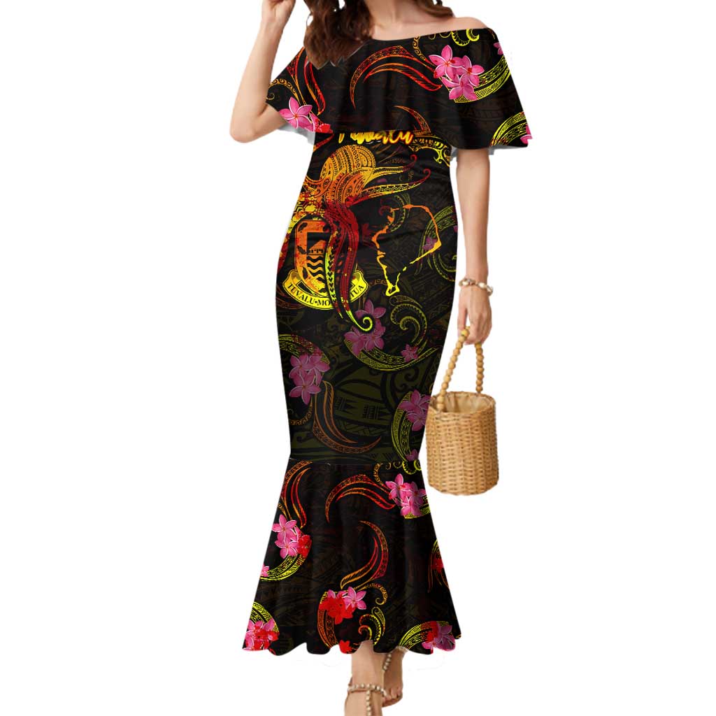 Tuvalu Mermaid Dress Octopus Plumeria Polynesian Tattoo