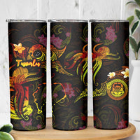 Tuvalu Skinny Tumbler Octopus Plumeria Polynesian Tattoo DT02 - Polynesian Pride