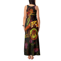 Tuvalu Tank Maxi Dress Octopus Plumeria Polynesian Tattoo