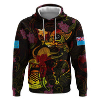 Tuvalu Zip Hoodie Octopus Plumeria Polynesian Tattoo