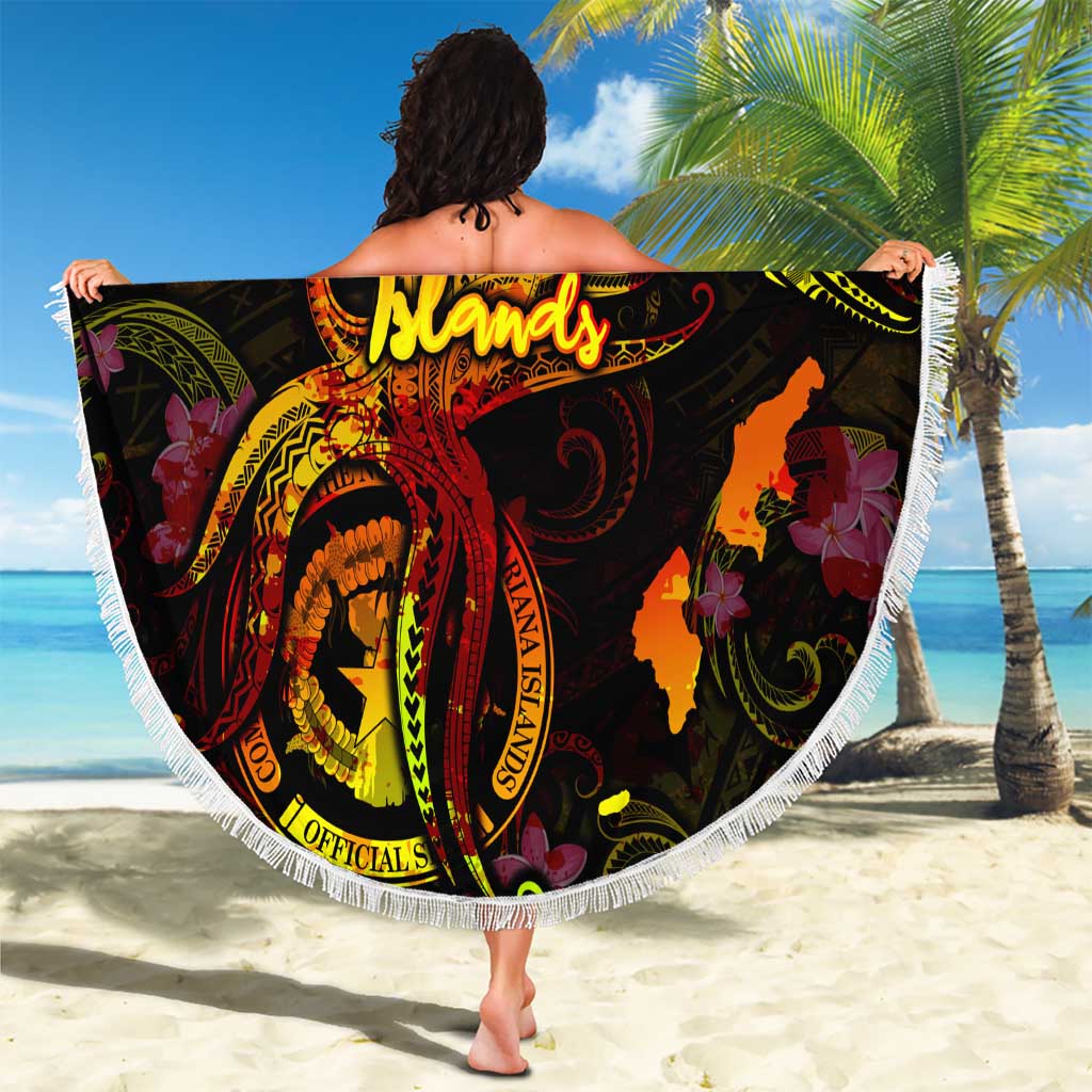 Northern Mariana Islands Beach Blanket Octopus Plumeria Polynesian Tattoo