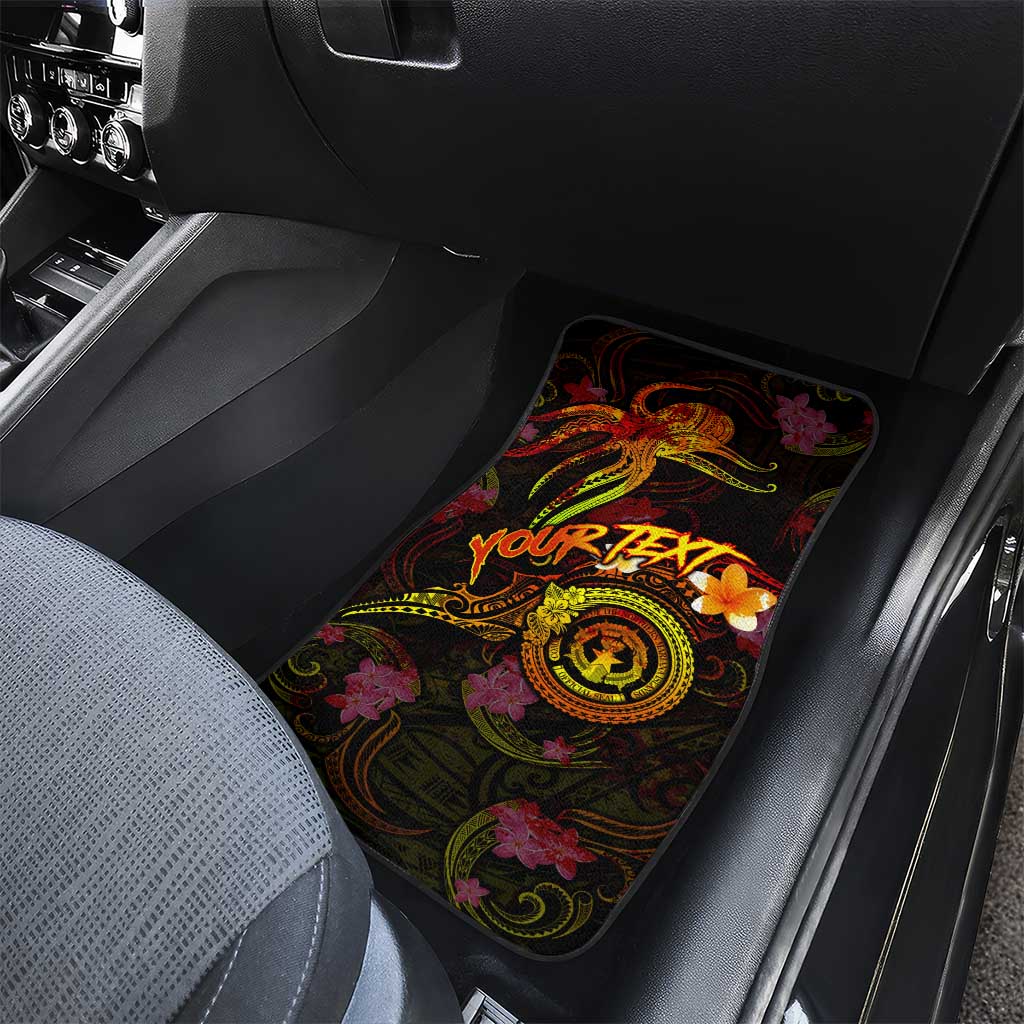 Northern Mariana Islands Car Mats Octopus Plumeria Polynesian Tattoo