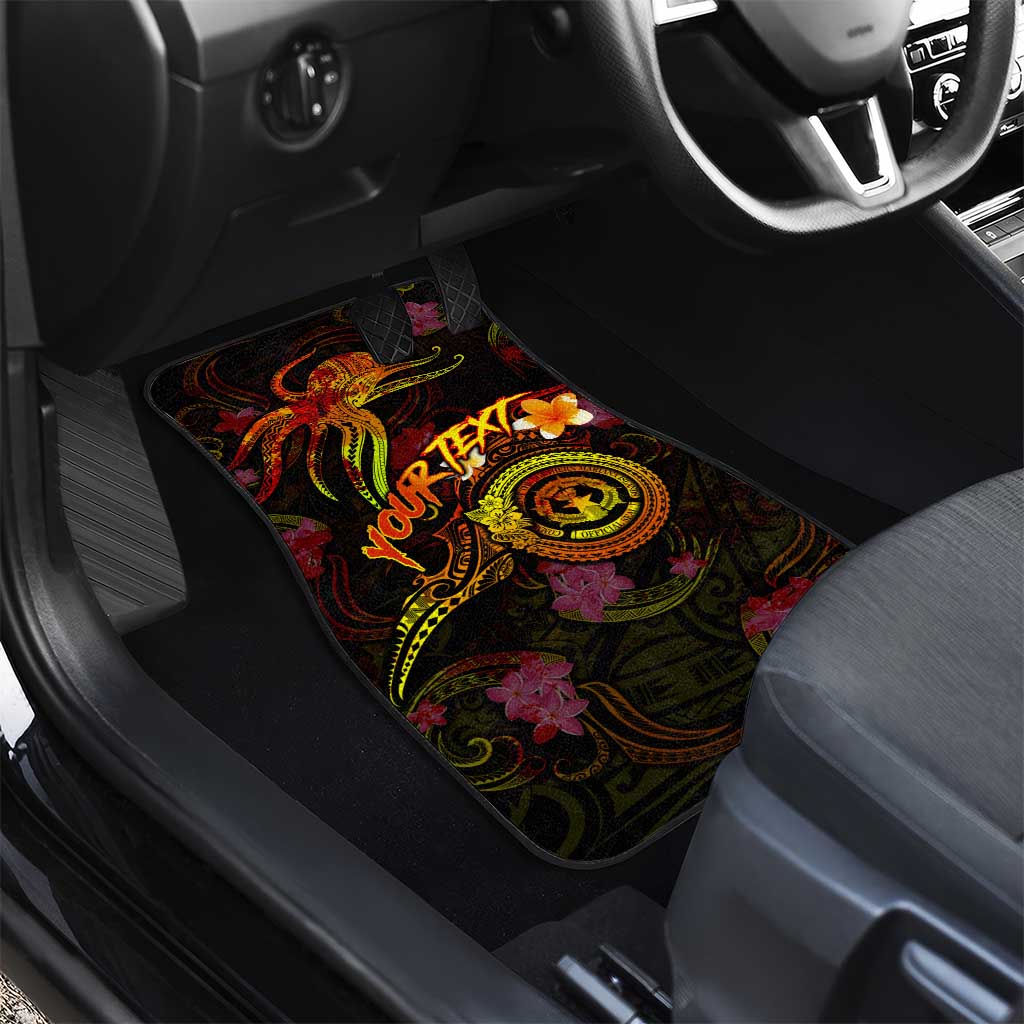 Northern Mariana Islands Car Mats Octopus Plumeria Polynesian Tattoo