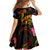 Northern Mariana Islands Family Matching Off Shoulder Maxi Dress and Hawaiian Shirt Octopus Plumeria Polynesian Tattoo
