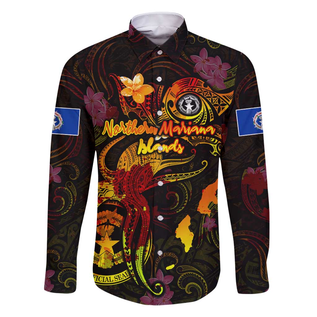 Northern Mariana Islands Family Matching Short Sleeve Bodycon Dress and Hawaiian Shirt Octopus Plumeria Polynesian Tattoo