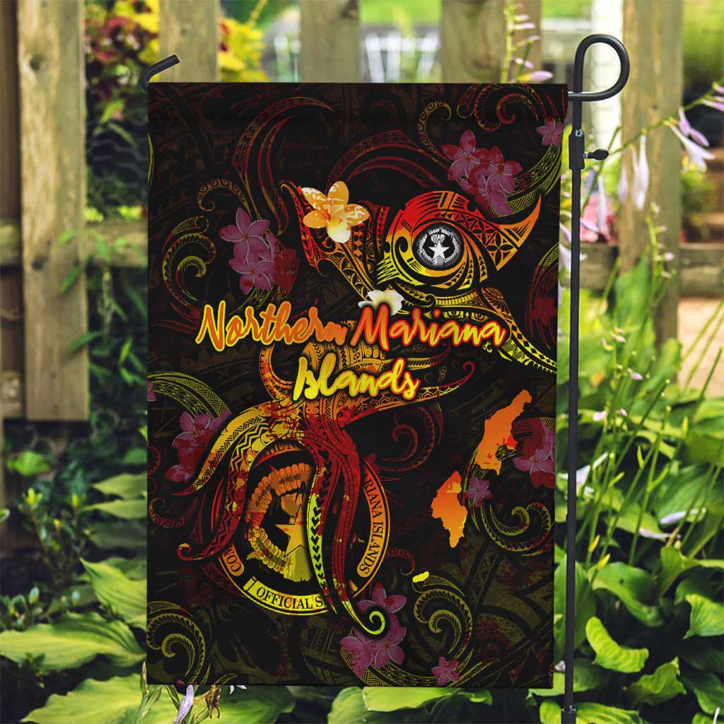 Northern Mariana Islands Garden Flag Octopus Plumeria Polynesian Tattoo