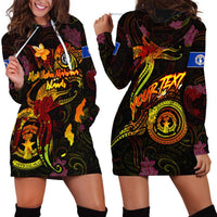 Northern Mariana Islands Hoodie Dress Octopus Plumeria Polynesian Tattoo