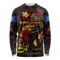 Northern Mariana Islands Long Sleeve Shirt Octopus Plumeria Polynesian Tattoo
