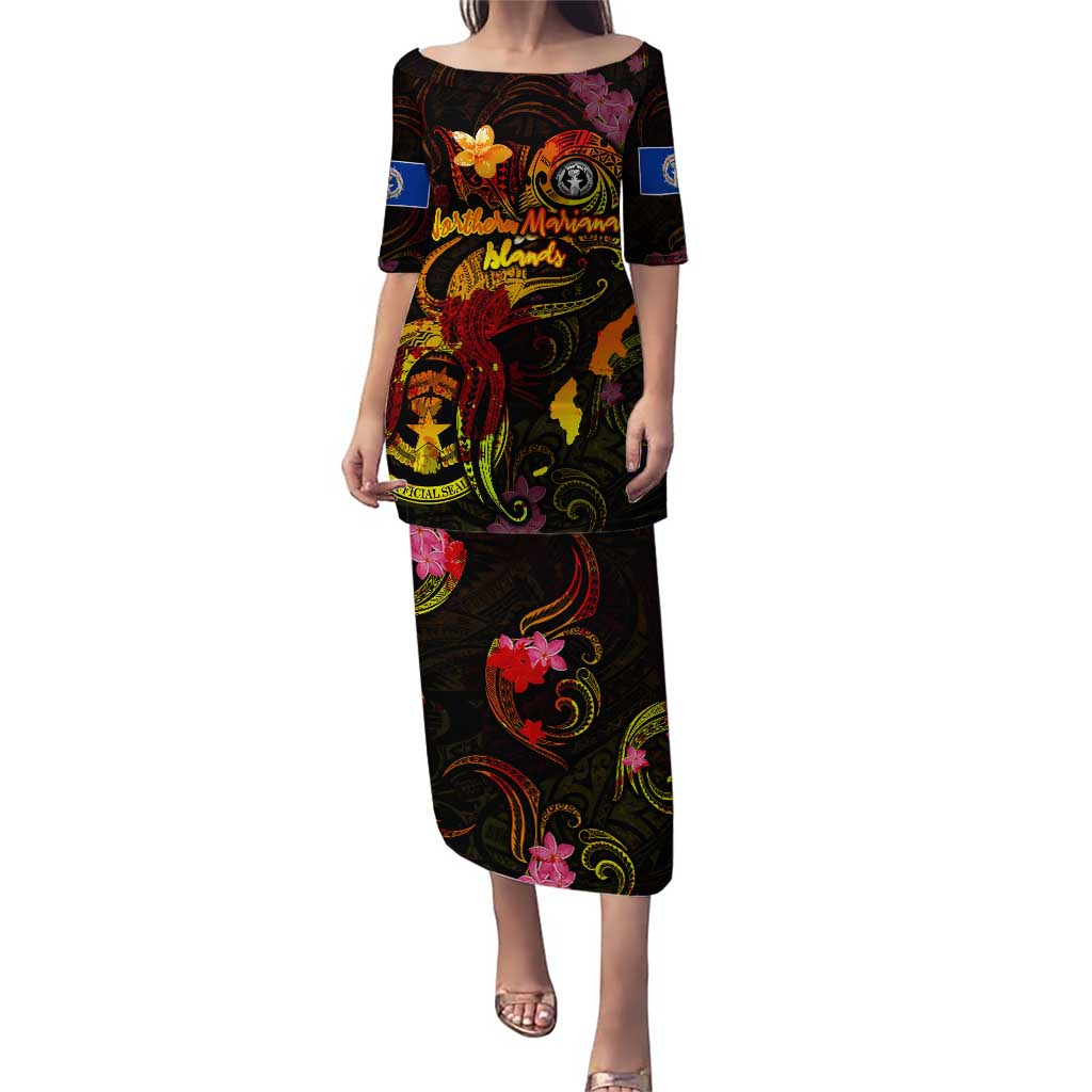 Northern Mariana Islands Puletasi Octopus Plumeria Polynesian Tattoo