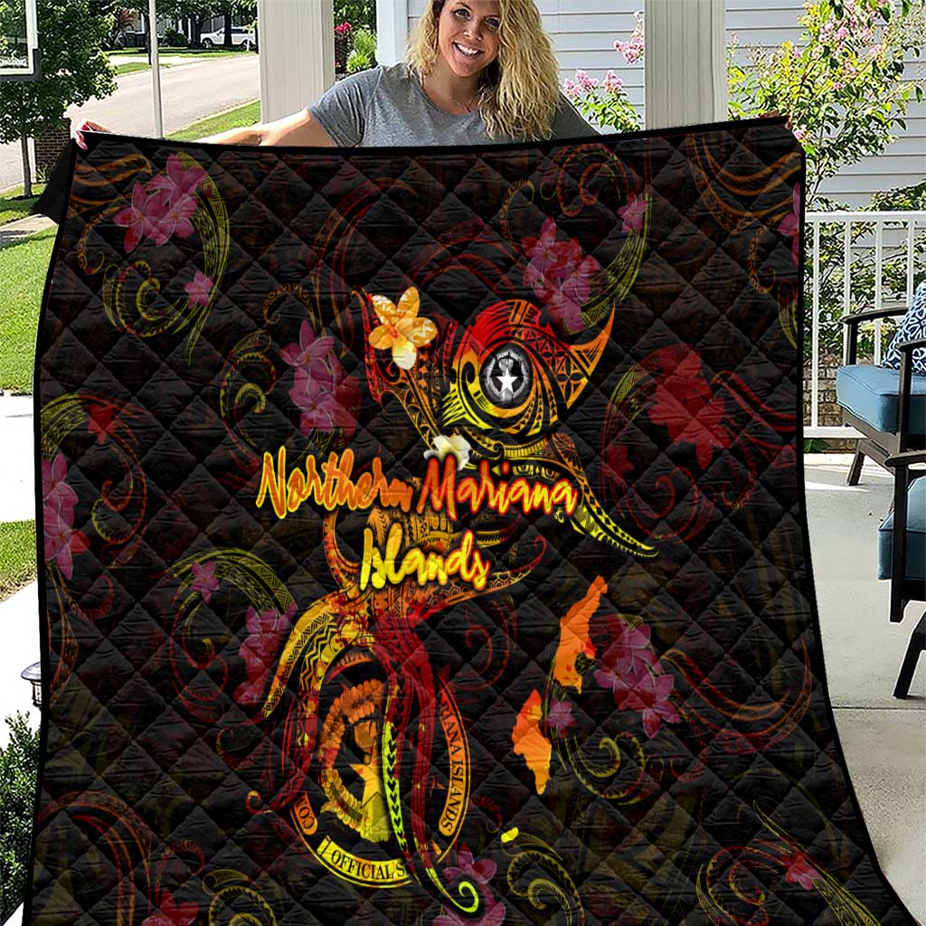 Northern Mariana Islands Quilt Octopus Plumeria Polynesian Tattoo