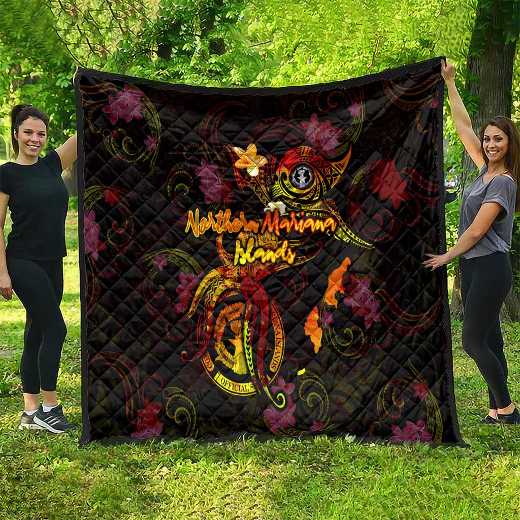 Northern Mariana Islands Quilt Octopus Plumeria Polynesian Tattoo