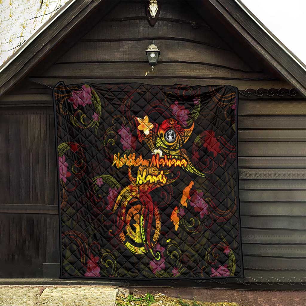 Northern Mariana Islands Quilt Octopus Plumeria Polynesian Tattoo