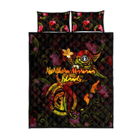 Northern Mariana Islands Quilt Bed Set Octopus Plumeria Polynesian Tattoo
