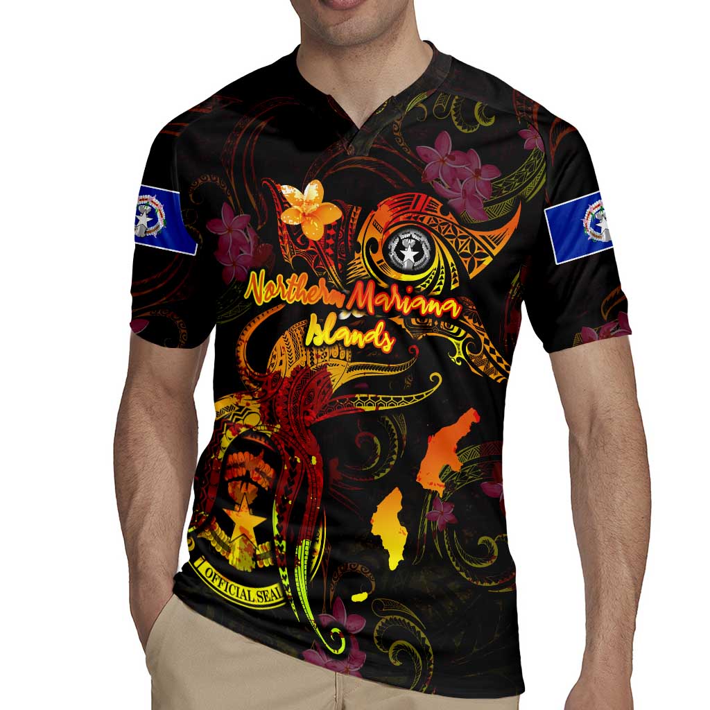 Northern Mariana Islands Rugby Jersey Octopus Plumeria Polynesian Tattoo DT02 - Polynesian Pride