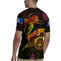 Northern Mariana Islands Rugby Jersey Octopus Plumeria Polynesian Tattoo DT02 - Polynesian Pride