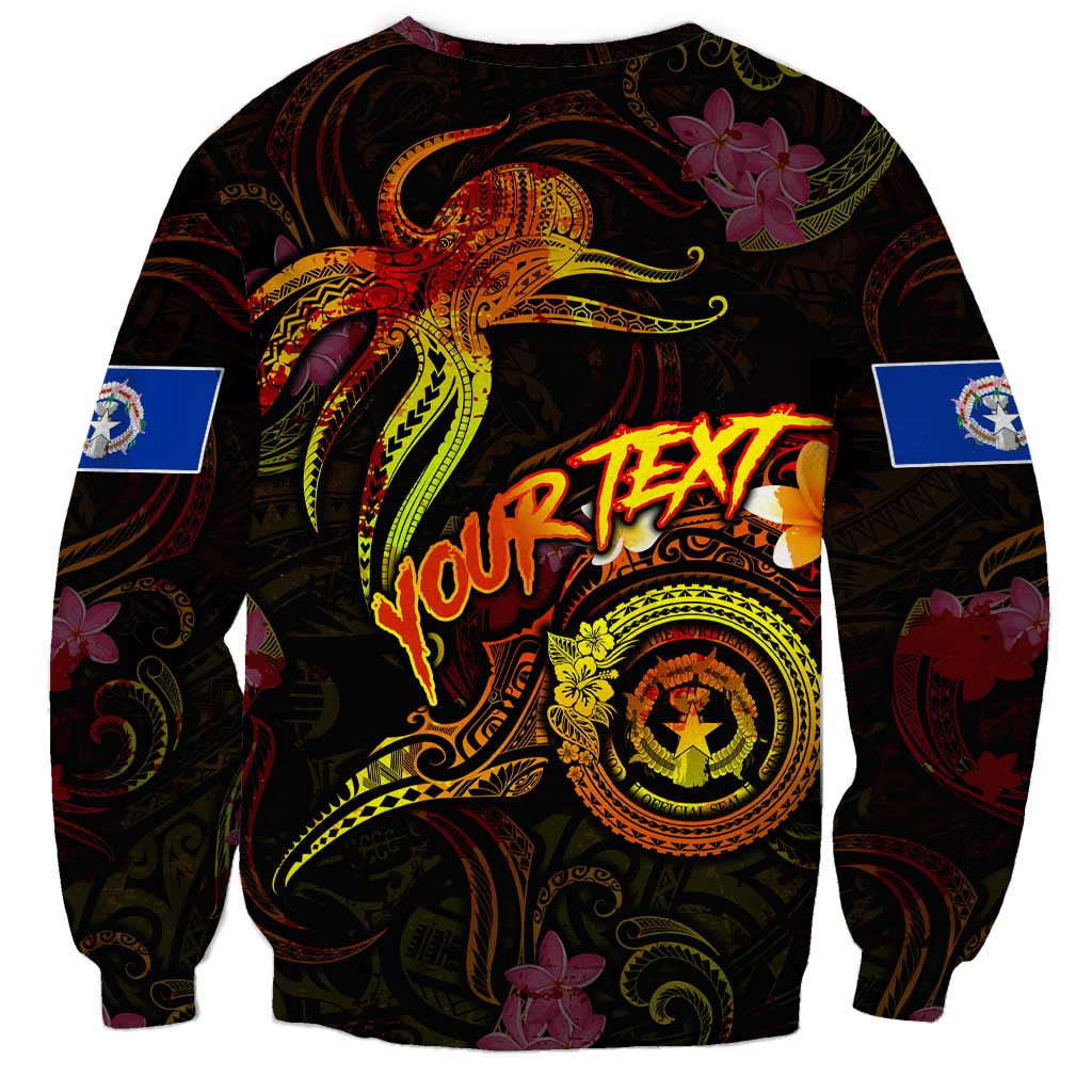 Northern Mariana Islands Sweatshirt Octopus Plumeria Polynesian Tattoo