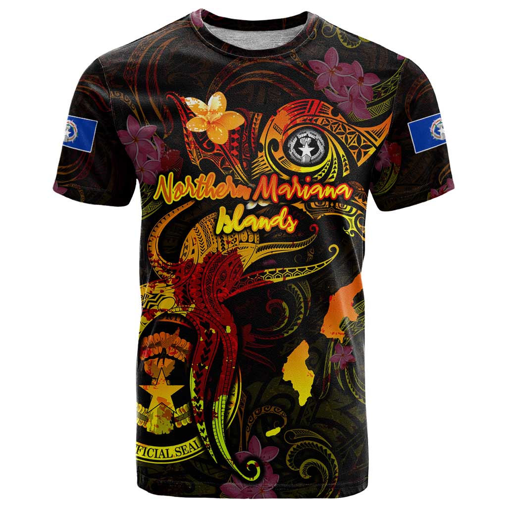 Northern Mariana Islands T Shirt Octopus Plumeria Polynesian Tattoo