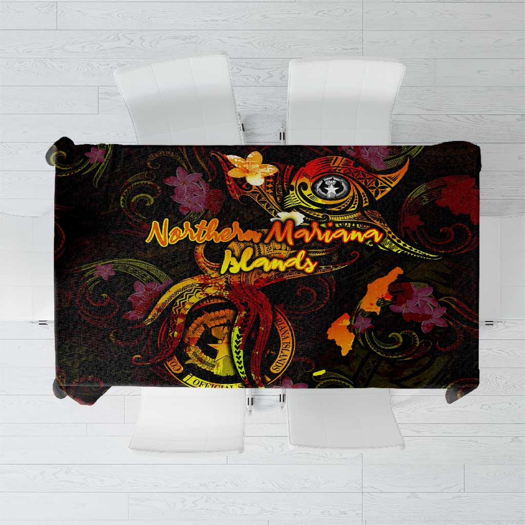 Northern Mariana Islands Tablecloth Octopus Plumeria Polynesian Tattoo