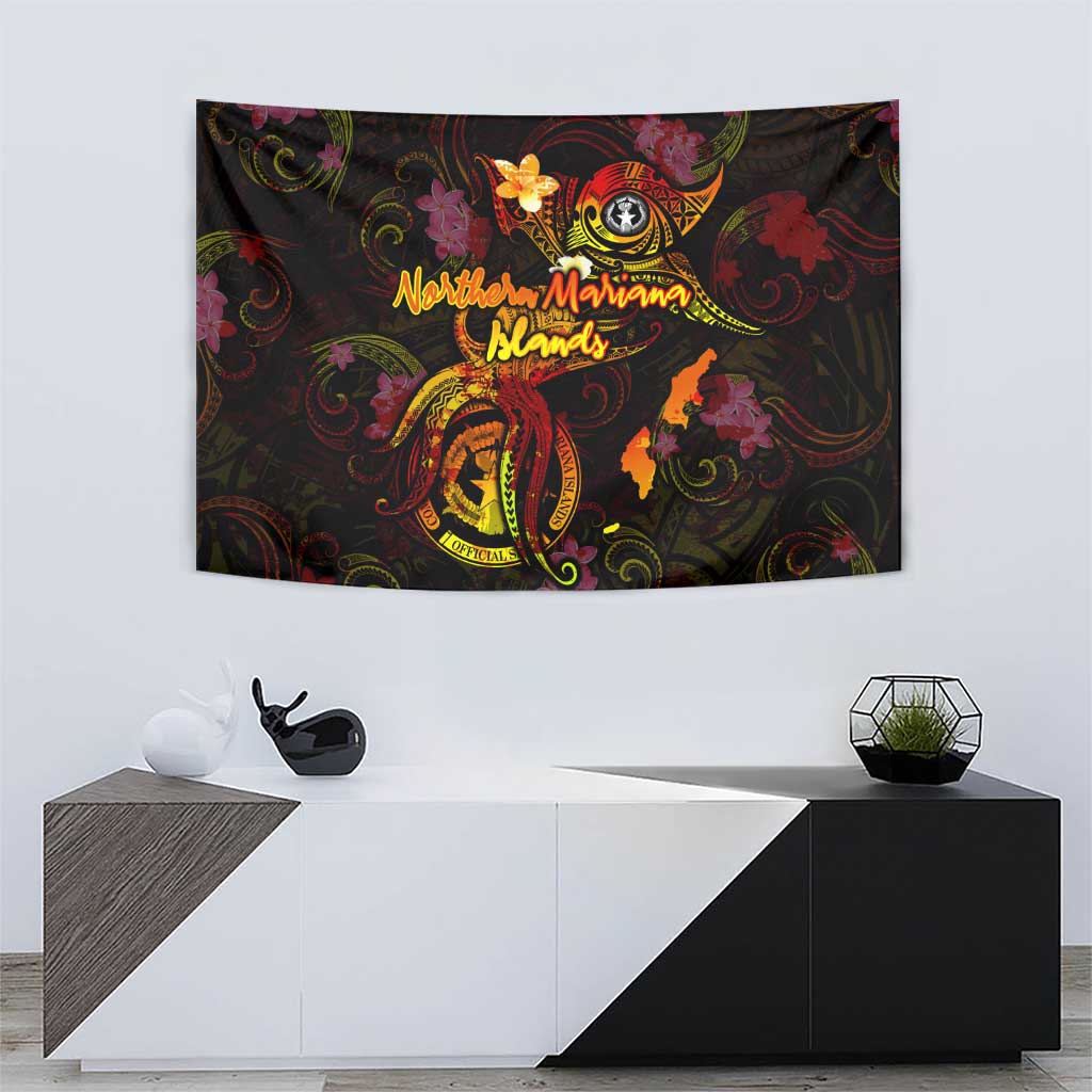 Northern Mariana Islands Tapestry Octopus Plumeria Polynesian Tattoo