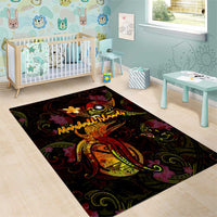 Marshall Islands Area Rug Octopus Plumeria Polynesian Tattoo DT02 - Polynesian Pride