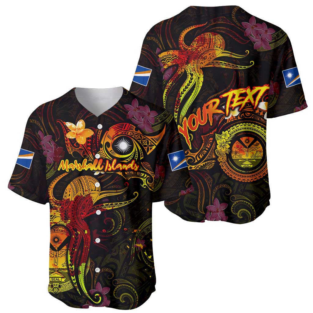 Marshall Islands Baseball Jersey Octopus Plumeria Polynesian Tattoo DT02 - Polynesian Pride