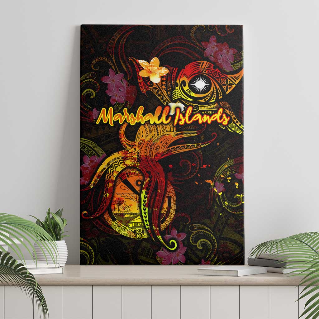 Marshall Islands Canvas Wall Art Octopus Plumeria Polynesian Tattoo DT02 - Polynesian Pride