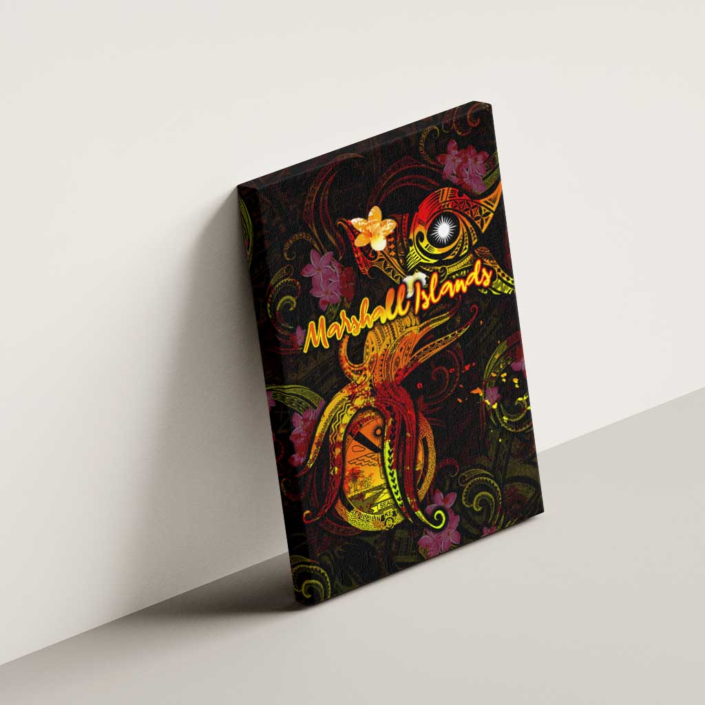 Marshall Islands Canvas Wall Art Octopus Plumeria Polynesian Tattoo DT02 - Polynesian Pride