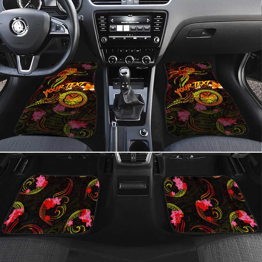 Marshall Islands Car Mats Octopus Plumeria Polynesian Tattoo DT02 Set 4pcs Black - Polynesian Pride
