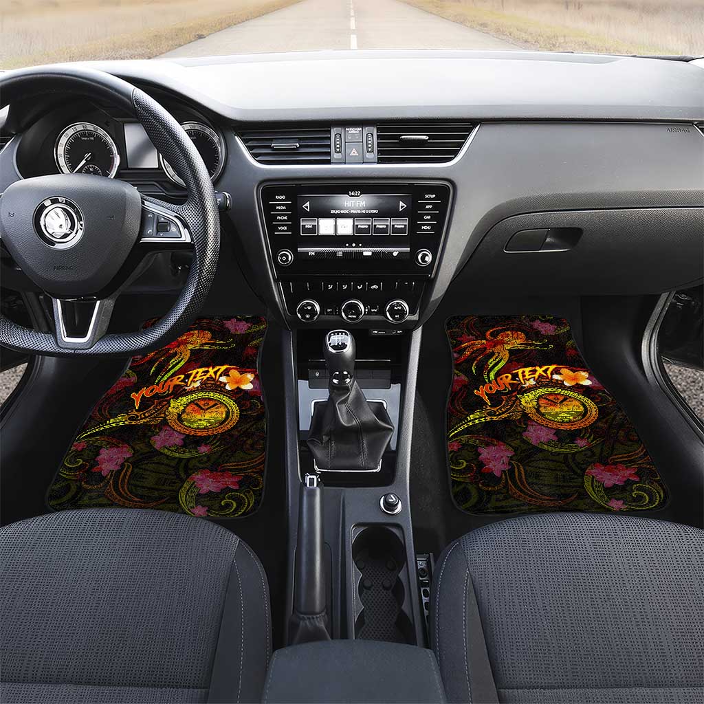 Marshall Islands Car Mats Octopus Plumeria Polynesian Tattoo DT02 Set 2pcs - Front Black - Polynesian Pride