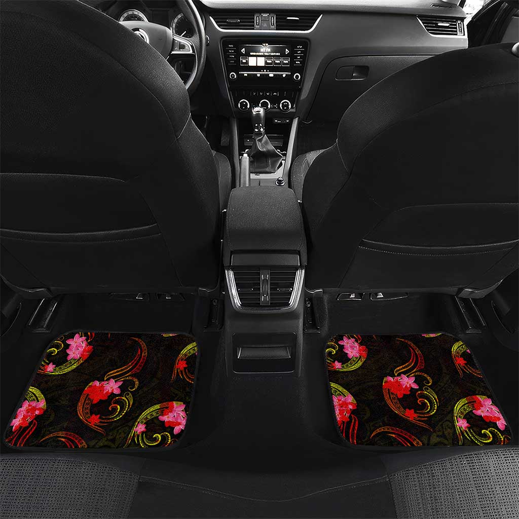 Marshall Islands Car Mats Octopus Plumeria Polynesian Tattoo DT02 Set 2pcs - Back Black - Polynesian Pride