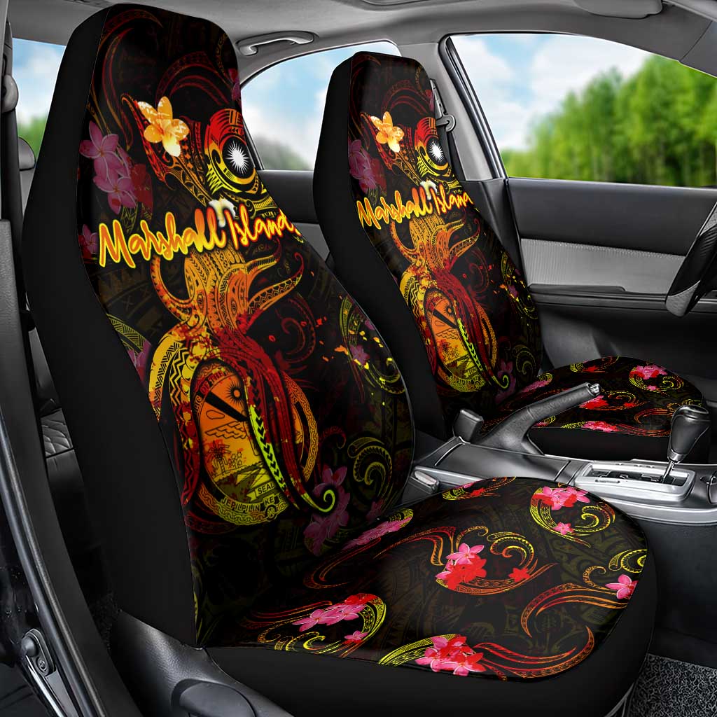Marshall Islands Car Seat Cover Octopus Plumeria Polynesian Tattoo DT02 - Polynesian Pride