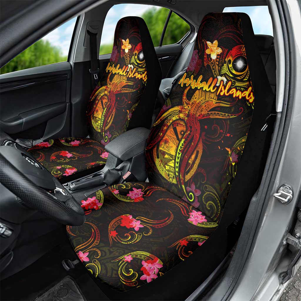 Marshall Islands Car Seat Cover Octopus Plumeria Polynesian Tattoo DT02 - Polynesian Pride
