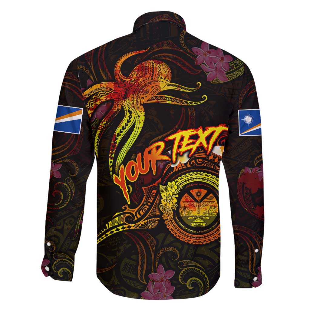 Marshall Islands Family Matching Off Shoulder Maxi Dress and Hawaiian Shirt Octopus Plumeria Polynesian Tattoo