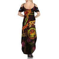 Marshall Islands Family Matching Summer Maxi Dress and Hawaiian Shirt Octopus Plumeria Polynesian Tattoo