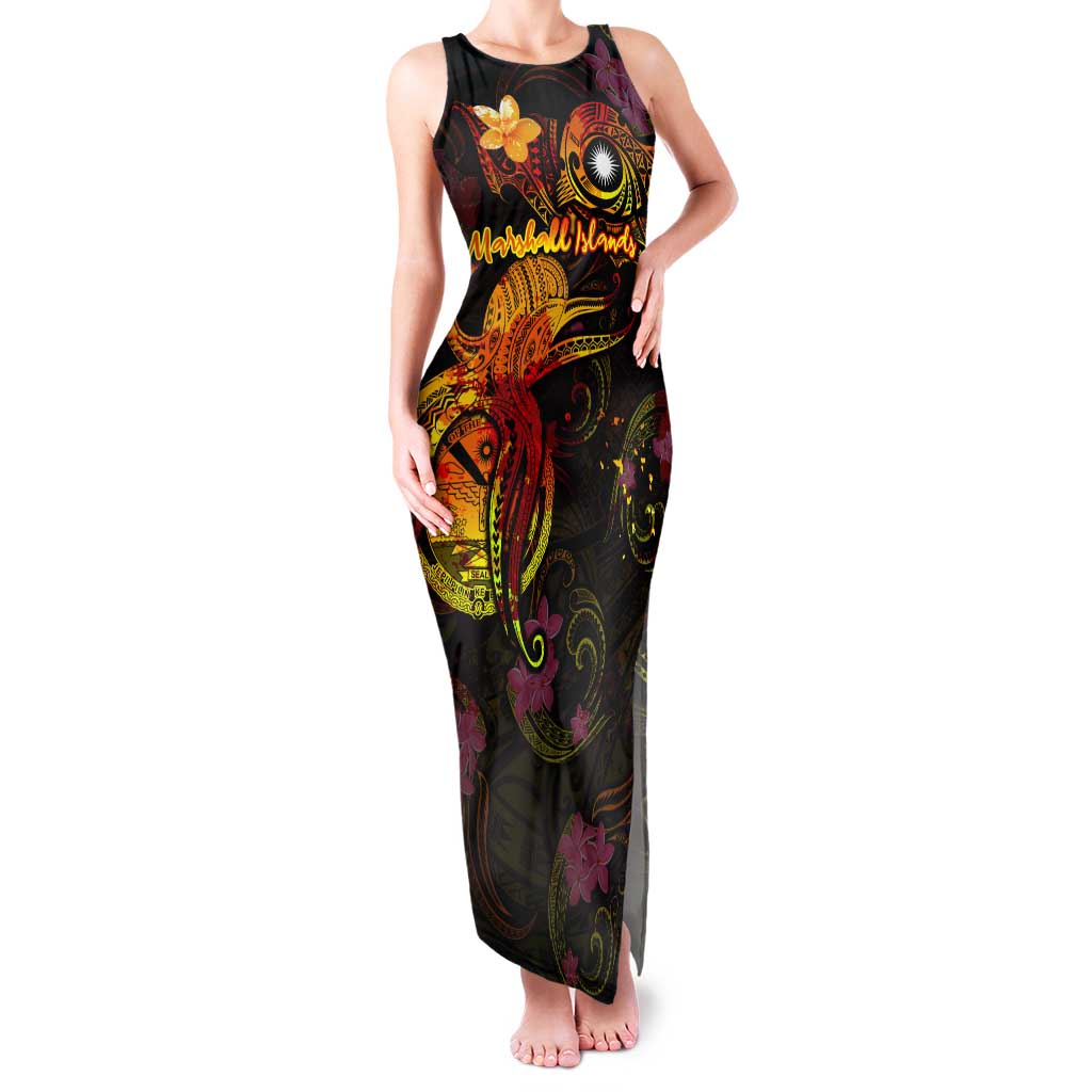 Marshall Islands Family Matching Tank Maxi Dress and Hawaiian Shirt Octopus Plumeria Polynesian Tattoo