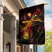 Marshall Islands Garden Flag Octopus Plumeria Polynesian Tattoo DT02 House Flag Black - Polynesian Pride