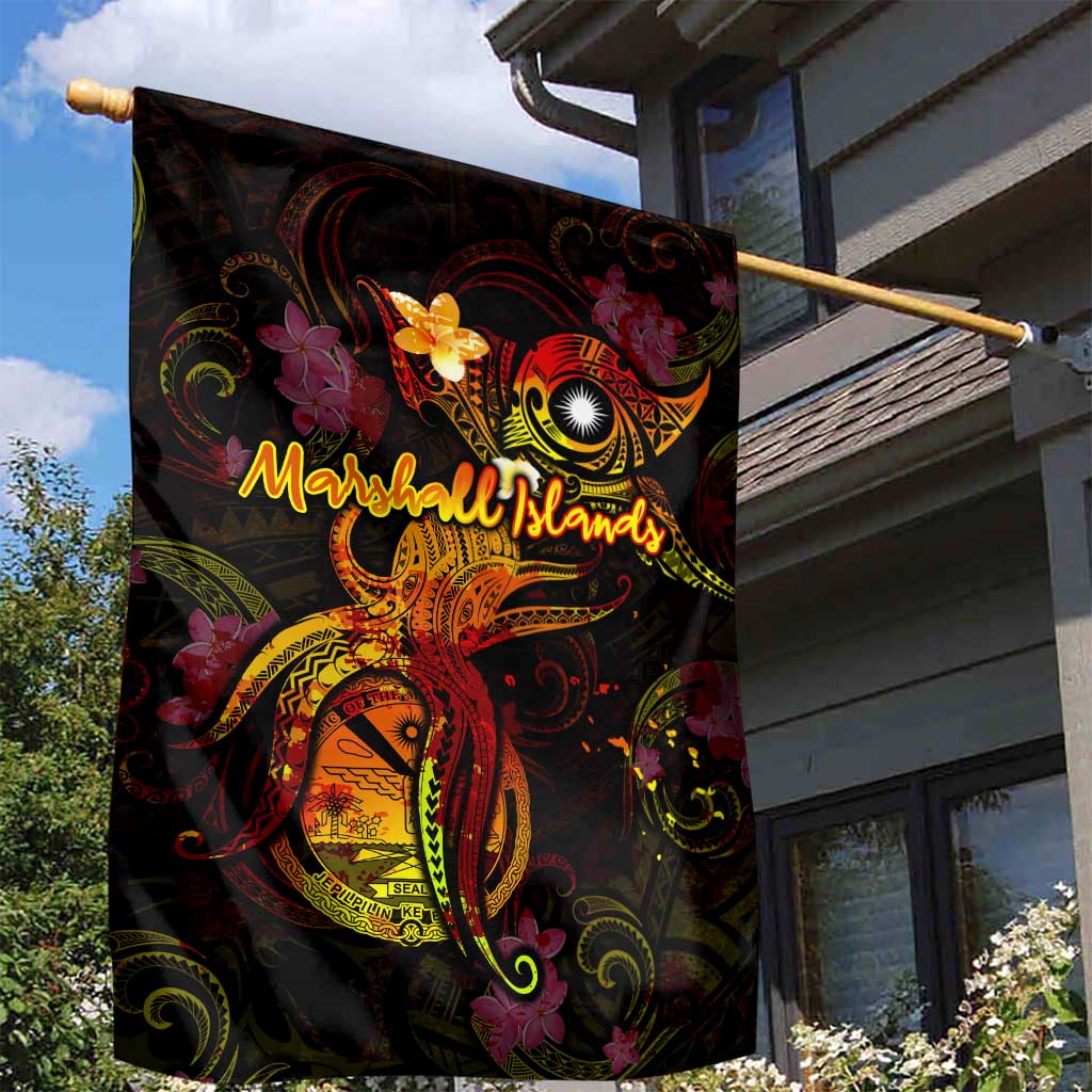 Marshall Islands Garden Flag Octopus Plumeria Polynesian Tattoo DT02 - Polynesian Pride