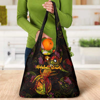 Marshall Islands Grocery Bag Octopus Plumeria Polynesian Tattoo DT02 - Polynesian Pride