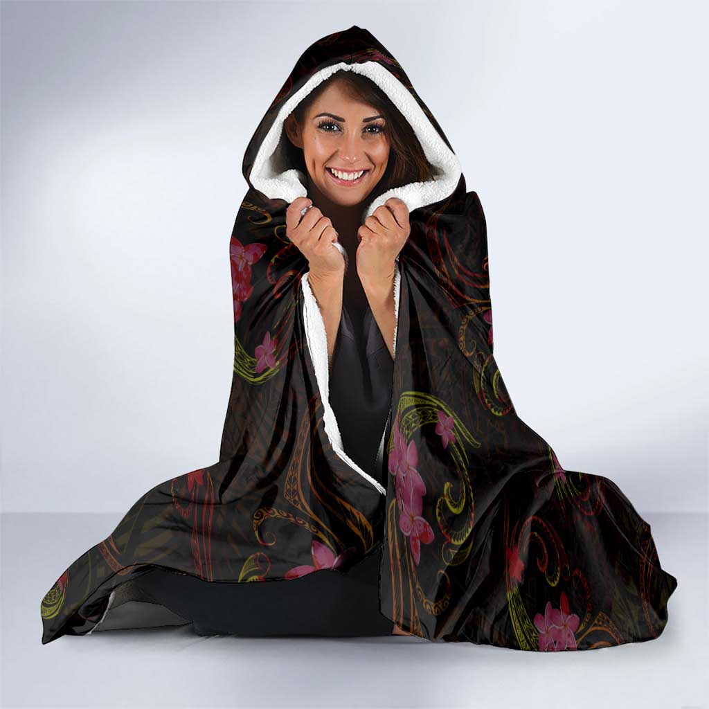 Marshall Islands Hooded Blanket Octopus Plumeria Polynesian Tattoo