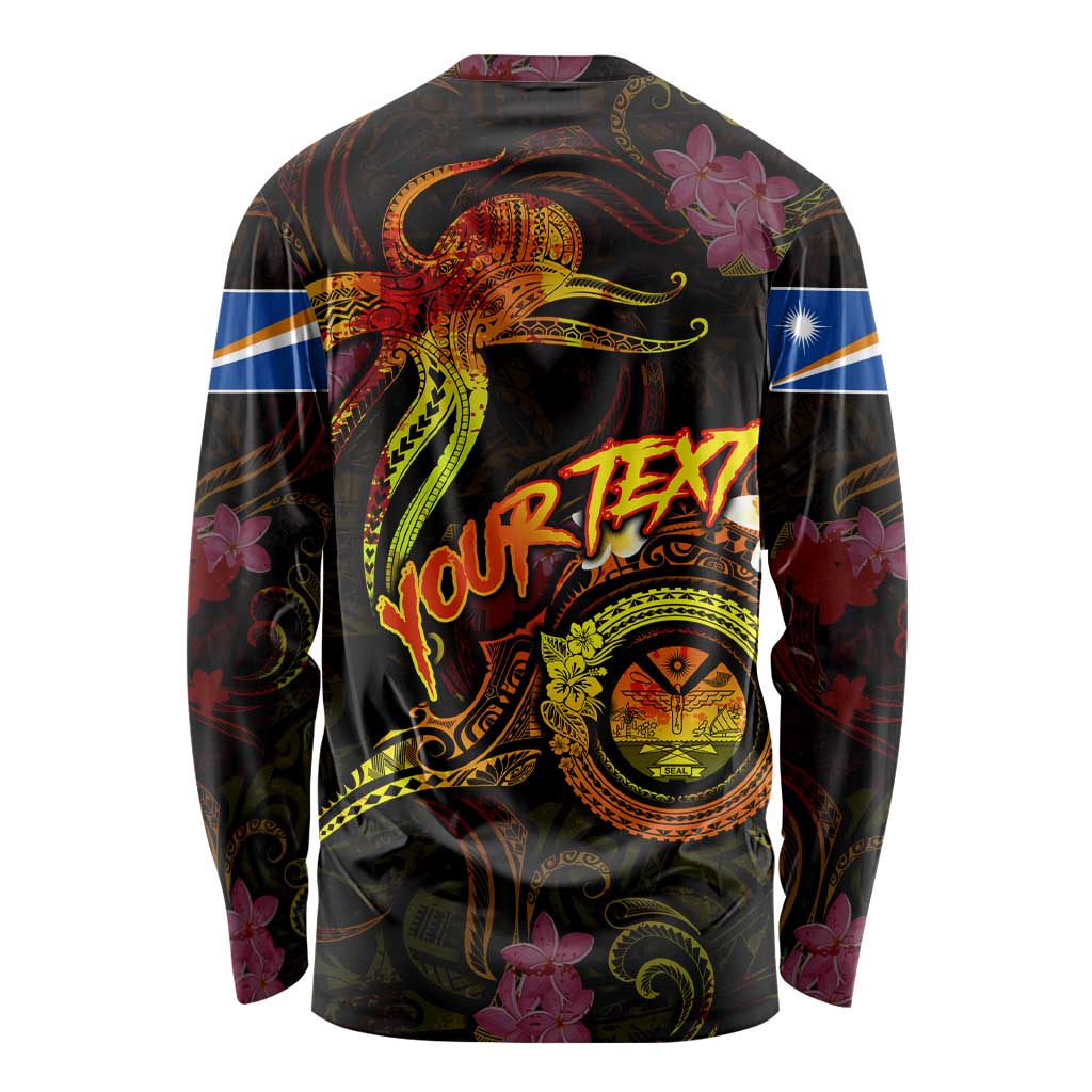 Marshall Islands Long Sleeve Shirt Octopus Plumeria Polynesian Tattoo DT02 - Polynesian Pride