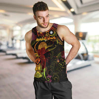 Marshall Islands Men Tank Top Octopus Plumeria Polynesian Tattoo DT02 Black - Polynesian Pride