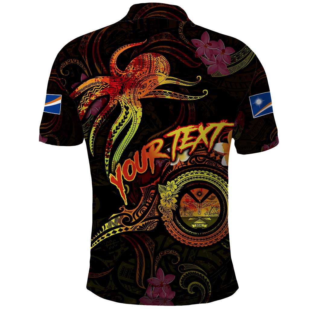 Marshall Islands Polo Shirt Octopus Plumeria Polynesian Tattoo DT02 - Polynesian Pride